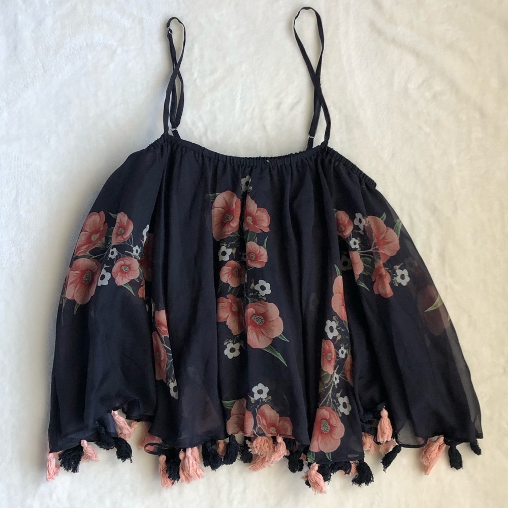 Anthropologie Floral Flowy Top